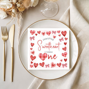 Eerste verjaardagsfeest servet voor lieve schat