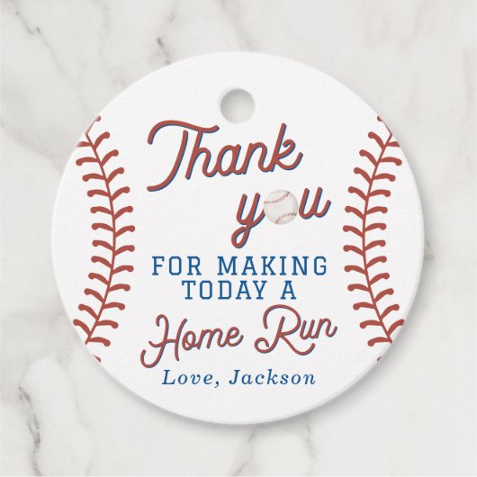 Eerste verjaardagsfeestje honkbal dank u Labels (Voorkant)