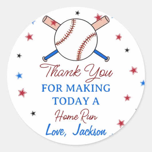 Eerste verjaardagsfeestje honkbal dank u Labels (Voorkant)