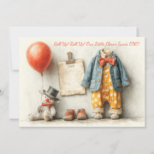 Eerste verjaardagsfeestje Kleine Clown Kaart