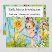 Eerste verjaardagsfeestje  prinses kaart (Voorkant / Achterkant)