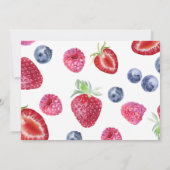 Eerste verjaardagsfeestje van aardbei Berry Eerste Kaart (Achterkant)