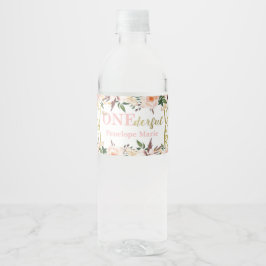 Eerste verjaardagsfeestje waterlabels, Boho Waterfles Etiket