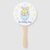 Eerste verjaardagsjongensfeestje handwaaier (Voorkant)