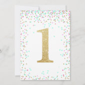 Eerste verjaardagsuitnodiging 1e uitnodigen Meisje Kaart (Achterkant)