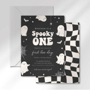 Eerste verjaardagsuitnodiging Spooky One Eerste Bo Kaart