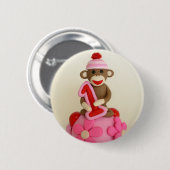 Eerste viering van de meisjessokaapherfst ronde button 5,7 cm (Voorkant /achterkant)