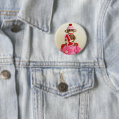 Eerste viering van de meisjessokaapherfst ronde button 5,7 cm (In situ)