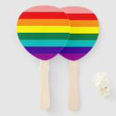 Eerste vlag voor regenboogpride handwaaier (Voorkant en achterkant)