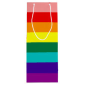 Eerste vlag voor regenboogpride wijn cadeautas (Achterkant)