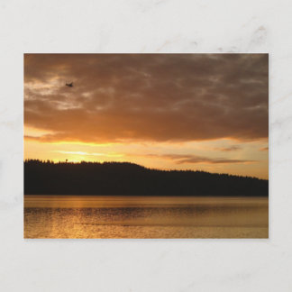 Eerste vlucht op Sunrise boven Lake Washington Briefkaart