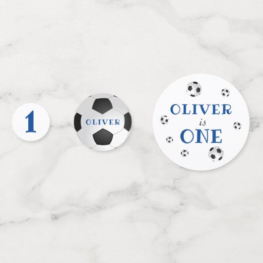 Eerste Voetbal op verjaardag Foto op verjaardag Confetti (Achterkanten)