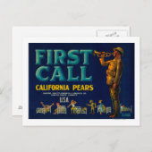 Eerste vraag perenkrat LabelContra Costa, CA Briefkaart (Voorkant / Achterkant)