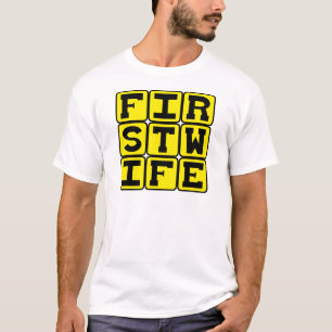 Eerste vrouw, humoristische bruiloft t-shirt