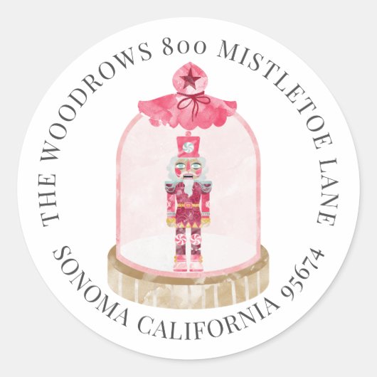 Eerste Waterverf kerstSpeelgoed Soldaat  Ronde Sticker (Voorkant)