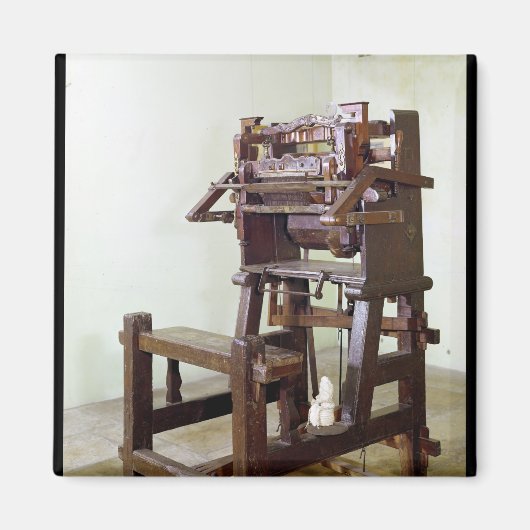 Eerste weefgetouwen voor het weven van kousen, 175 magneet (Voorkant)