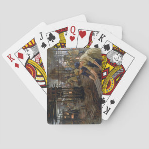 Eerste Wereldoorlog 1918 Vrouwen die werken in een Pokerkaarten