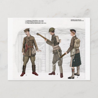 Eerste Wereldoorlog Britse infanterie Briefkaart