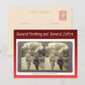 Eerste Wereldoorlog, generaal Pershing en generaal Briefkaart (Voorkant / Achterkant)