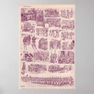 Eerste Wereldoorlog, infanterie Poster