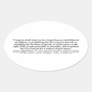 Eerste wijziging van de Amerikaanse grondwet Ovale Sticker