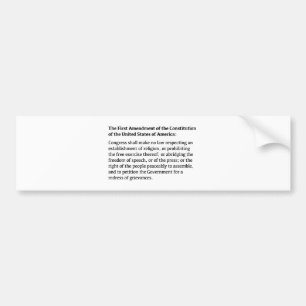 Eerste wijziging van de Grondwet Bumpersticker