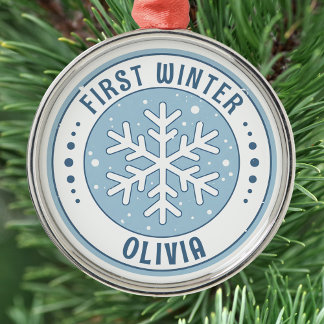 Eerste Winter Baby Mijlpaal Sneeuwvlok Metalen Ornament