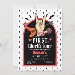 Eerste World Tour verjaardagsuitnodiging Kaart