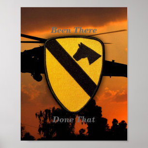 Eerste zevende Cavalry Air Cav Vietnam Nam War Pat Poster
