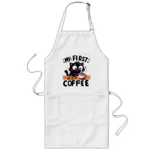 Eerste Zwarte Koffie Avontuur Lang Schort