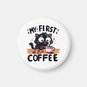 Eerste zwarte koffie avontuur magneet