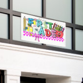 Eerstegraads typografie spandoek (Buitenkant Gebouw)