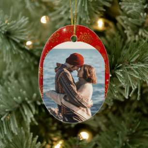 Eerstejaars datende koppels Kerstmis Keramisch Ornament