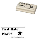 "Eersteklas werk!" + Aangepaste Tutor Naam Rubberstempel (Gestempeld)
