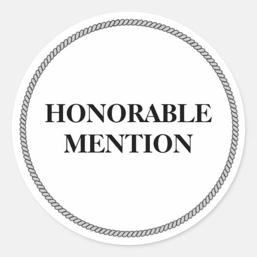 EERVOLLE VERMELDING RONDE STICKER (Voorkant)