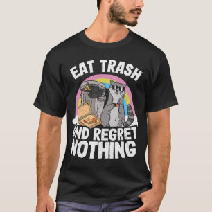Eet afval en spijt niets Pizza Raccoon 3 T-shirt