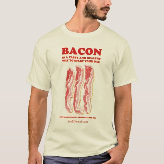 Eet anders: Eat Bacon T-shirt (Voorkant)