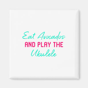 Eet Avocados en speel het Ukulele spel Ukelele Magneet
