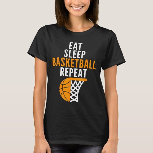 eet basketbal en herhaal de bal t-shirt (Voorkant)