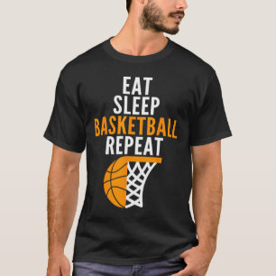 eet basketbal en herhaal de bal t-shirt