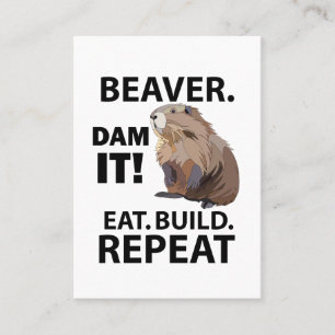 Eet Bouw Herhaal Grappige Bever Dier Visitekaartje