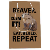 Eet Build Herhaal Grappig Beverdier Medium Cadeauzakje (Voorkant)