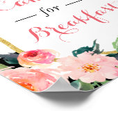 Eet cake als ontbijtdessert bord poster (Hoek)