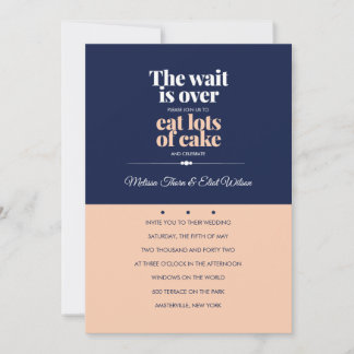 Eet Cake Lettertype Bruiloft Uitnodiging