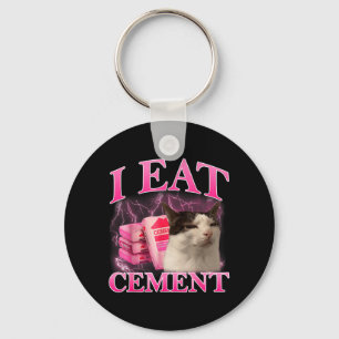 Eet Cement Grappige Kat Meme Internet Memes Grafis Sleutelhanger