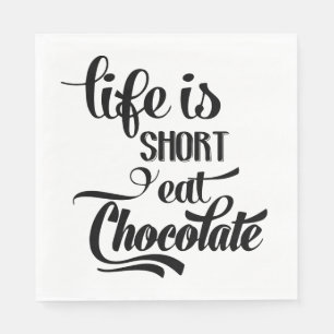Eet Chocolade Grappige Chocolade Verslaafde Trouwf Servet