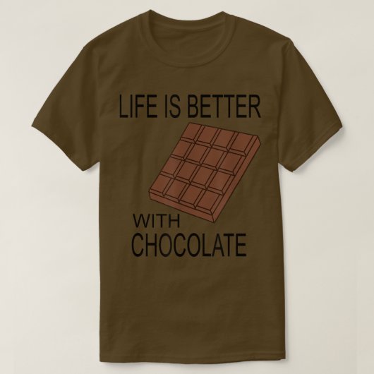 Eet chocoladeleven met chocolade Funny Gezegde T-shirt (Design voorkant)