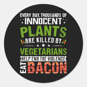 Eet con anti vegan bbq ontbijt eten ronde sticker