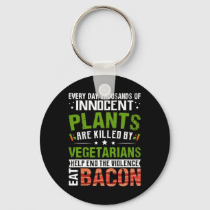 Eet con anti vegan bbq ontbijt eten sleutelhanger