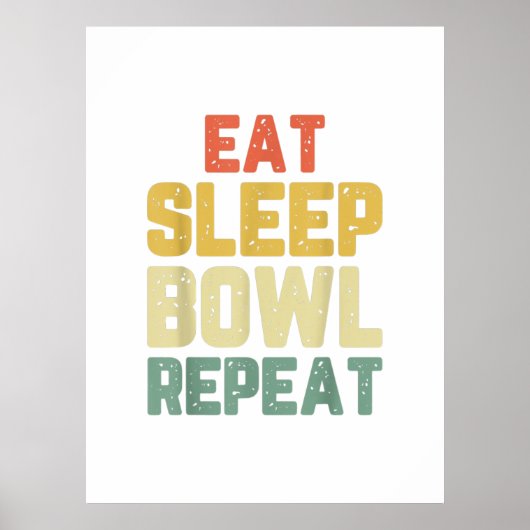 Eet de bowl van de herhaal bowler cadeau poster (Voorkant)